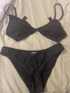 Shade & Shore Black Two-Piece Bikini Set